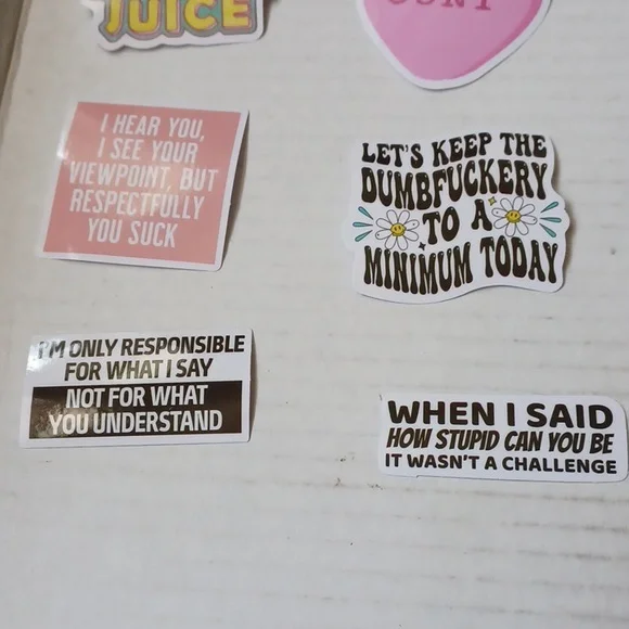 $4 Add-on New Colorful "Rude" Stickers - Set Of 30 - Picture 3 of 7